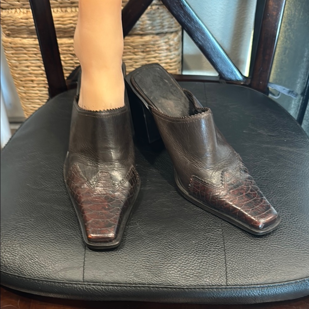Brown Leather z Women's Mules